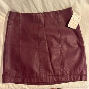 NWT Free People Leather Skirt